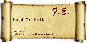 Fejér Erik névjegykártya