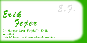 erik fejer business card